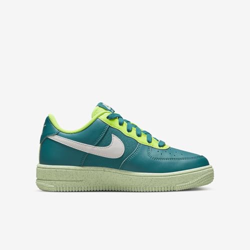 Nike Air Force 1 Crater Big Kids' Shoes (DM1086-300, Bright Spruce/Volt/Barely Volt/Phantom) Size 4.53