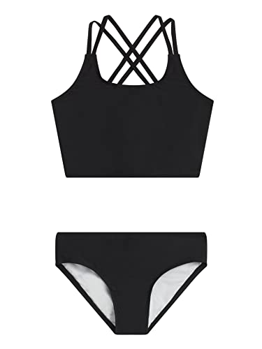 Maillot de bain 2 pièces fille noir Kanu Surf taille 10 ans pour plage