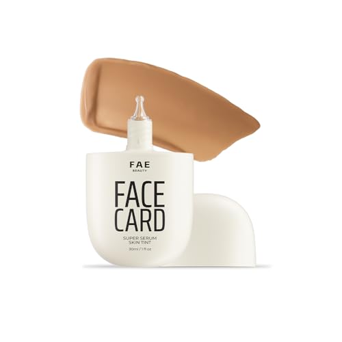 Image of FAE Beauty Face Card 4-in-1 Super Serum Skin Tint | Hydrates, Primes, Provides Coverage & Protects with SPF | Lightweight, Dewy Finish | 30 Shades for Indian Skin Tones | Shade - 30N - Warm Neutral