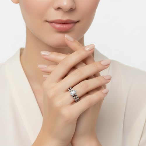 Image of 55Carat Choose Your Gemstone Marquise Shape 14k Rose Gold Plated Classic Delicate Diamond CZ Handmade Fashion Jewelry Party Wear Daily Wear Ornament Gifts for Wife Wedding Ring Sets : US Size 4 to 12