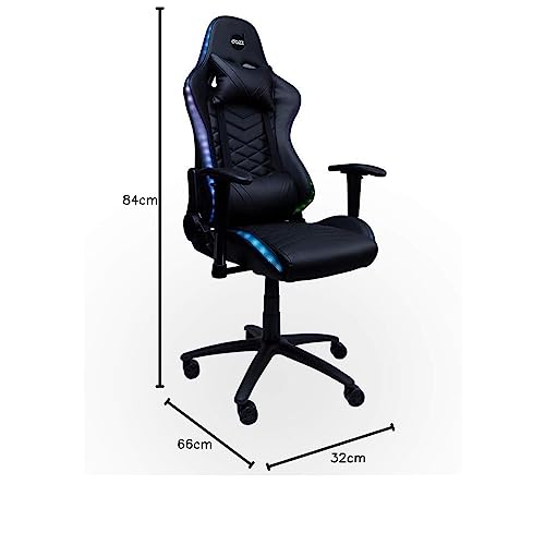 Cadeira Gamer Dazz Galaxy Thunder RGB Com Apoio de Braço - Preto glide