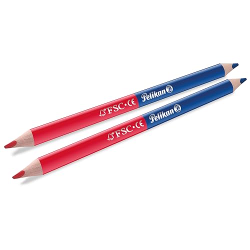 Pelikan Silbentrennstift rot/blau dicker Dreikant-Stift zum Schreibenlernen weiche 4 mm Mine 2 Stück