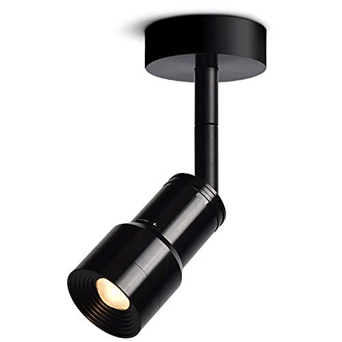 La superficie ha montato faretti LED singolo del fuoco registrabile Lampada da soffitto parete Spotlight Piccolo soffitto tipo Soggiorno Corridoio TV sfondo parete Faretto orientabile 3W [Classe energ