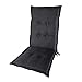 Coussins de Chaise de Jardin à Dossier Haut, Coussins de Chaise Adirondack avec Attaches, Coussin de Chaise Longue Imperméable Doux et Confortable avec Dossier 120X50cm,Noir