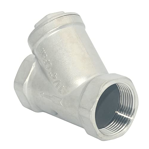 Image of 1-1 /4 inch WYE Strainer Mesh Filter Valve,800WOG Y-Spring NPT Female Check Valve,Stainless Steel SS316 CF8M