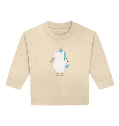 Mr. & Mrs. Panda 12. - 18. Monat Organic Baby Pullover Einhorn Fitness - Geschenk, Einhörner, Sport, Gym, Diät, Unicorn, Baby Bullover, Pegasus, Baby