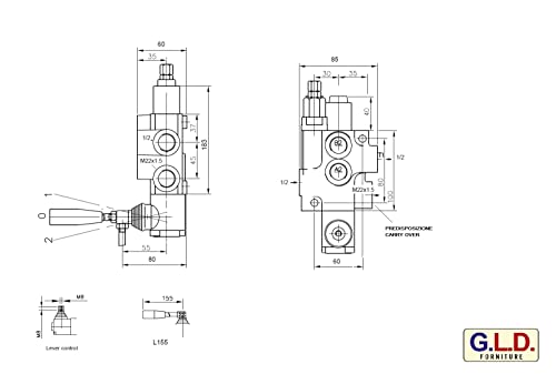 Distributore oleodinamico per trattore 1 leva
