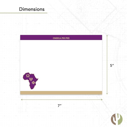 Image of Desert Cactus Omega Psi Phi 10 Pack Notecards OPP Omega Man Divine 9 Stationery Cardstock Includes Envelopes Memo Party Thank You (Notecard Design E)