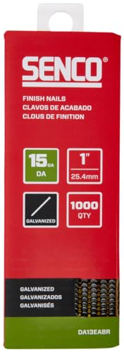 SENCO DA13EABR 34 Degree Collated Finish Nails, 15 Gauge, 1 Inch Length, Galvanized, 1,000 Count Pack