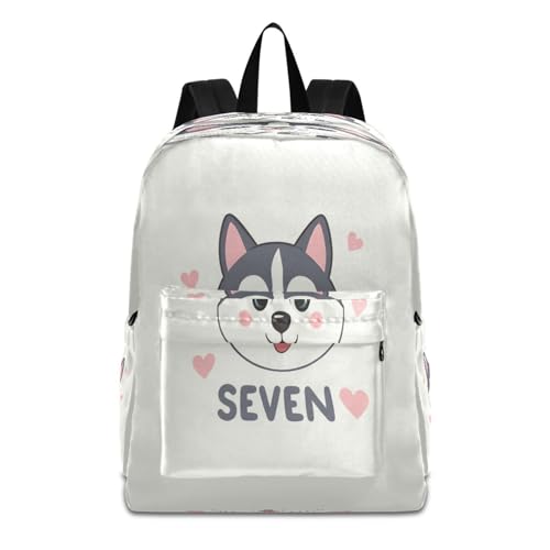 Mochila escolar ligera bonita de Husky casual con bolsillos