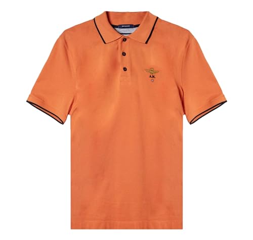 Polo Aeronautica Militare orange en coton, idéal pour vos terrasses d'été