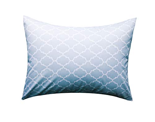 ELLA & MAX Toddler Pillow CASE - Blue & White. Soft & Cuddly. Fits 13x18 & 14x19 Toddler Pillows. Easy to wash & no Ironing. Handmade in USA. Made of Luxury Microfiber Fabric.