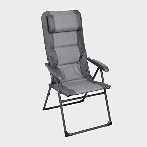 Hi-Gear Wisconsin Reclining Camping Chair with Padded Seat & Adjustable Headrest Pillow, Portable, Folding, Collapsible, Durable, Ideal for Camping, Festivals, Picnics, the Beach & Garden, Grey - Image 2
