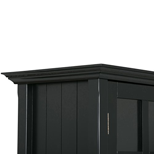 Simpli Home Acadian Solid Wood 39 inch Wide Rustic Medium Storage Cabinet in Black