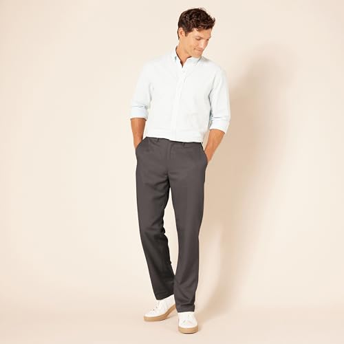 Image of Amazon Essentials Men's Classic-Fit Expandable-Waist Flat-Front Dress Pants