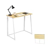 GZTGZMWG 1 Pièce Mini Bureau Pliable en Bois Escamotable Chêne, Petite Table Pliante Interieur de Bureau Pliable Chambre établi Pliant pour Domicile/Chambre/Salon/80x40x74CM(LxPxH)