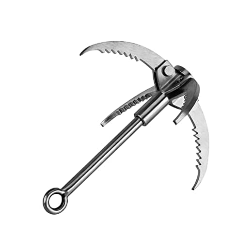 Ant Mag Grappling Hook Stainless Steel Claw Carabiner for Camping Hiking Tree Grabbing and Water Lifting Salvage