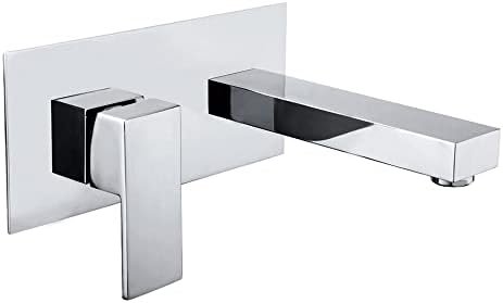 Miniatura 1 de sumerain Grifo de lavabo montado en la pared y válvula áspera incluida, acabado cromado, mango único para zurdos