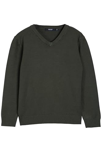 Suéteres para niños de punto suave con cuello en V y ajuste a la medida