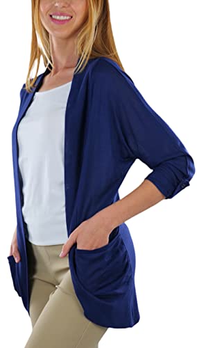 Image of ToBeInStyle Womens Open Front Casual Shrug Lightweight Layering Cardigan Sleeveless or Short Sleeve