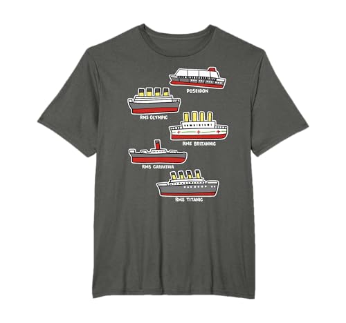 Crucero famoso RMS Titanic Britanic Poseidon Carpathia Camiseta