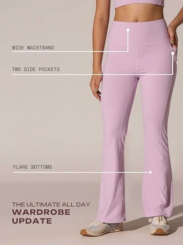 Image of CAVA Women's All Day Flex Flare Pants | High-Waist Flared Yoga Pants with Wide Waistband, 3 Pockets & Anti-Camel Toe | Stretchy, Flattering Activewear for Work & Everyday Wear