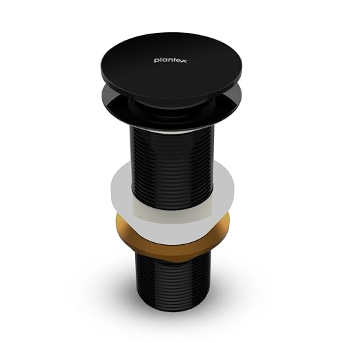 Image of Plantex Pure Brass Waste Coupling for Wash Basin /5 inch Drain Out let System Full Thread Pop up Waste Coupling for Wash Basin (Glossy Black - Pack of 1)