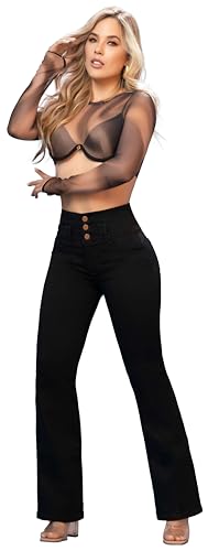 Fiorella Shapewear Pantalones Colombianos Levanta Cola | Butt Lifting Colombian Jeans Boot Cut | High Waisted Push Up 536BL4