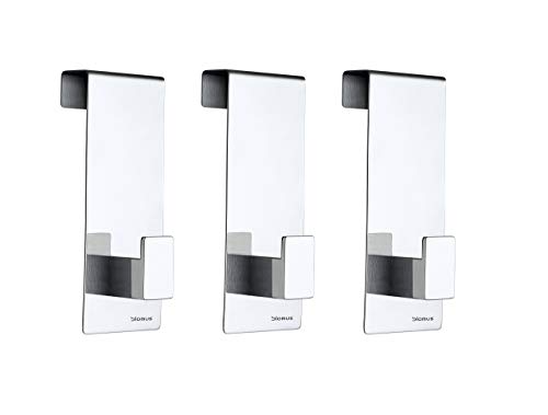 blomus -MENOTO- Set 3 Türhaken aus poliertem Edelstahl, Wandhaken starke...