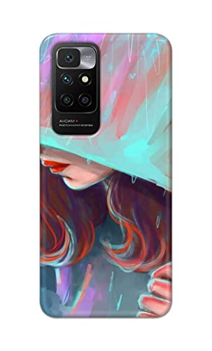 Image of PRINTFIDAA Pretty Woman Under The Umbrella Painting Printed Designer Hard Case for Redmi 10 Prime Back Cover -(e) RPM1007