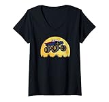 Une idée de cadeau parfaite. Femme Super héros d\'époque du camion monstrueux T-Shirt avec Col en V