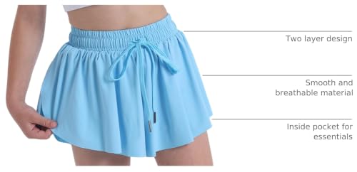 Image of Flowy Shorts for Teen Girls Athletic Running Youth Butterfly Shorts