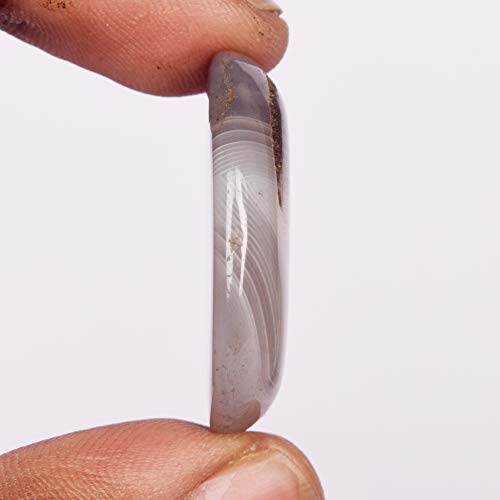 Natural Grayish White Oval Shape Onyx Stone 42.50 Ct Egl Certified Grayish White Onyx Gemstone for Someone Special EW-8094