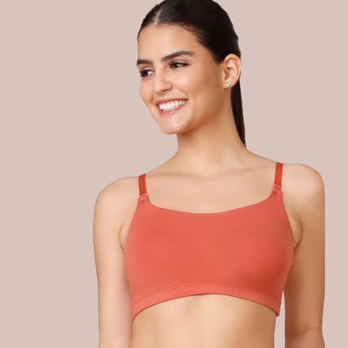 Image of NYKD (NYB165 Cotton Non Padded & Non Wired Full Coverage Slip On T-Shirt Bra for Women | Easy Breezy Soft Fabric with Hidden Shaper Sling for No Side Bulge & Detachable Strap