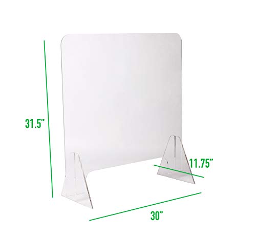 Mind Reader Acrylic Sneeze, Front Desk Cough Guard, Protective Clear Panel For Cashiers, Reception, Checkout Stations, 30 X 30 #TOP2