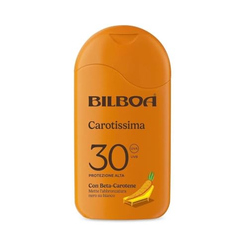 Bilboa, Carotissima Sonnenmilch, LSF 30, Bräunungsmittel, LSF 30, Formel mit Betakarotin, schützt die Haut und intensiviert die Bräunung, wasserfest, 200 ml