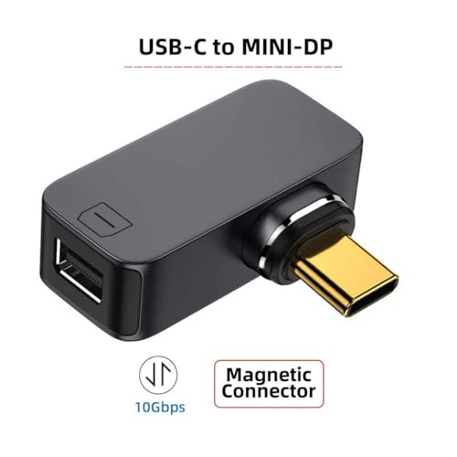 Image of Magnetic USB Type-C to Mini DisplayPort Adapter L-Shape Converter, 8K60Hz UHD Output, Aluminum Alloy Type-C to Mini DP Connector for Samsng, Pixel, One-Plus, iPad USB-C, MakBook, Dell, Lenvo