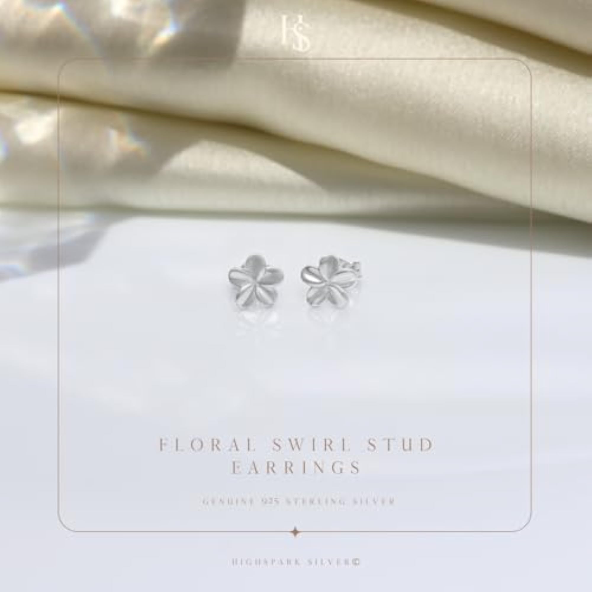 Women's 925 Sterling Silver Frangipani Flower Earrings