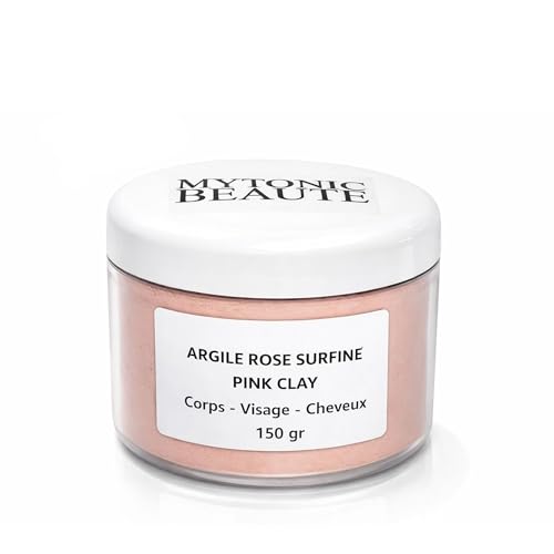 Argile Rose Poudre Surfine ultra-ventilée - Pink Clay Origine Naturelle France - Hypoallergénique - Adoucit et Apaise - Masque Peau et Cheveux - 150gr