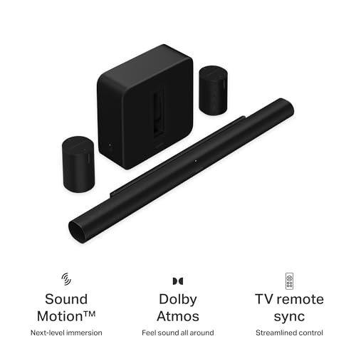 Image of Sonos Arc Ultra soundbar + Sub 4 subwoofer + Era 100 Speakers (Pair)