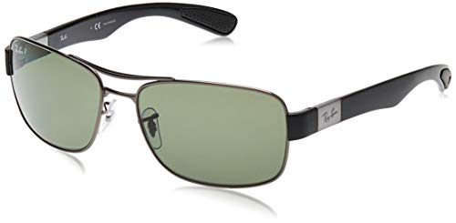 Ray-Ban Men's RB3522 Metal Sunglasses, Gunmetal/Polarized Green, 61 mm