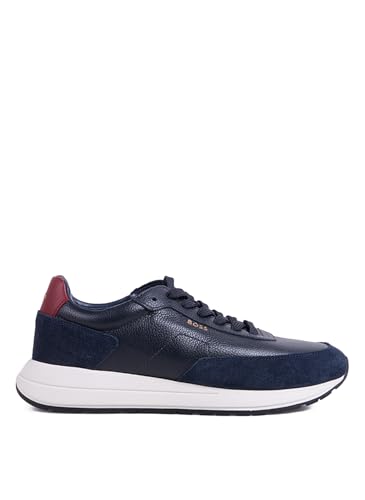 Baskets BOSS Homme Vinston_Runn_sdgrlt en cuir de daim premium avec finitions artisanales