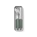 MONBENTO - Besteck-Set MB Slim Box Natural für Lunchbox - 3-Teilig Gabel Messer Löffel - Besteck-Set für Büro/Schule - Besteck to go für Lunchbox MB Original / MB Square Bento Box - Edelstahl - Grün