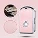 RUABIBAN Key Fob Cover Compatible with Volvo, Pink Leather Crystal 360 Degree Protection Key Shell Case for XC90, XC60, XC40, S60, S90, V60, V90, Polestar 1, Polestar 2