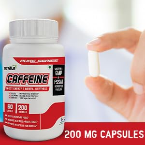 Image of NutriJa Caffeine 200mg 60 Capsules | Pure & Potent | Boosts Performance & Metabolism