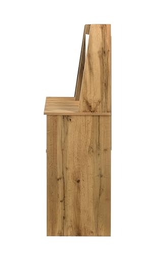 Image of DeckUp Aston Home Engineered Wood Study Table and Office Desk (Wotan Oak & White, Matte Finish)