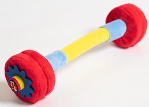 WOD Toys Baby Barbell Plush with Rattle & Sensory Sounds - Safe, Soft & Durable Workout, Exercise and Weightlifting Pretend Play Toys for Toddlers, Newborns, Infants and Babies Ages 0+