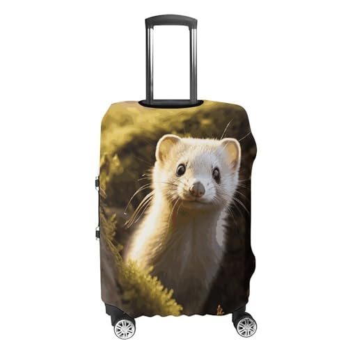 Cute Weasel Suitcase Covers Luggage Protector - Travel Elastic Baggage Case Protective, Washable Anti-scratch Large Suit Case Cover for Suitcases Fits 19-32 Inch Luggages M4
