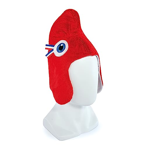 Doudou et Compagnie - Bonnet Phryge Mascotte Officielle des Jeux Olympiques et Paralympiques De Paris 2024 - Rouge - Bonnet Taille M - Pour les Enfants -...