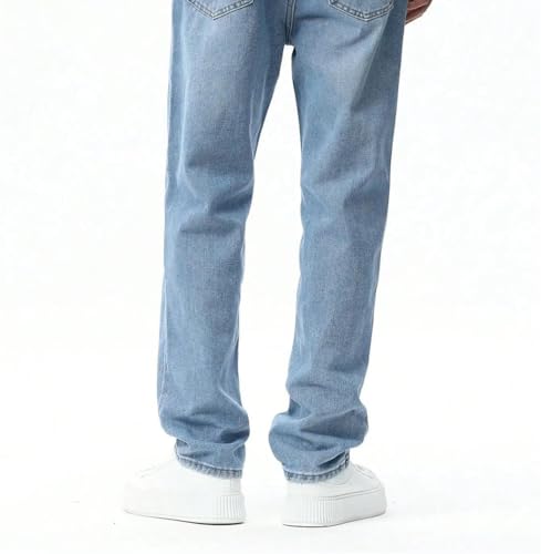 Men's Classic Gray Straight-Leg Business Casual Pants, Versatile Basic Slim-fit Jeans.2